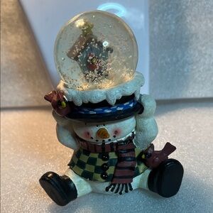 Snowman Figurine with Snow Globe